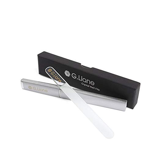 Crystal Glass Nail File - G.Liane Professional Double Sided Etched Glass Nail Files With Case For Shaping The Natural Nails And Artificial Nails