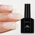 TOMICCA Milky White Gel Nail Polish-15ml Natural French Nail Design UV LED Jelly Gel Nail Polish Transparent White Soak Off Gel Polish Nail Art G