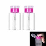 2pcs Nail Polish Remover Pump Bottle Dispenser 180 ML Push Down Cleanser Bottle Travel Empty Liquid Container,Nail Polish Remover Bottle Nail Pol