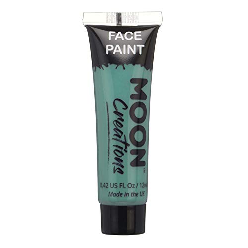 Moon Creations Face & Body Paint Tubes | White | 12ml | Ready to Use Face Paint | No Flake | Cruelty Free, Made in UK | Face Paint for Kids, Adul
