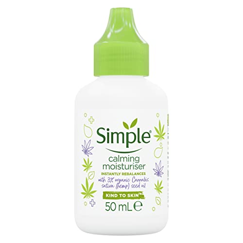 Simple Calming Moisturiser Skin Cream with organic hemp seed oil skincare for sensitive skin 50 ml