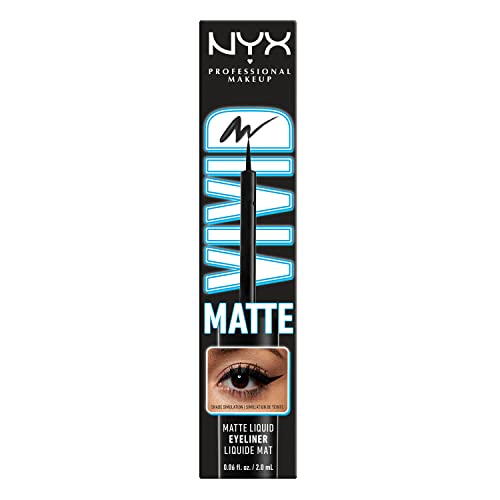 NYX Professional Makeup Eyeliner, Ultra-Pigmented Liquid Liner, Intense Matte Finish, Fade- and Transfer-Proof, Vivid Matte, Black