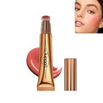 Liquid Blusher, Soft Cream Blushers for Cheeks Make up, Velvet Waterproof Long-Lasting, Smudge Proof, Lightweight Natural-Looking, Adds Shimmer,