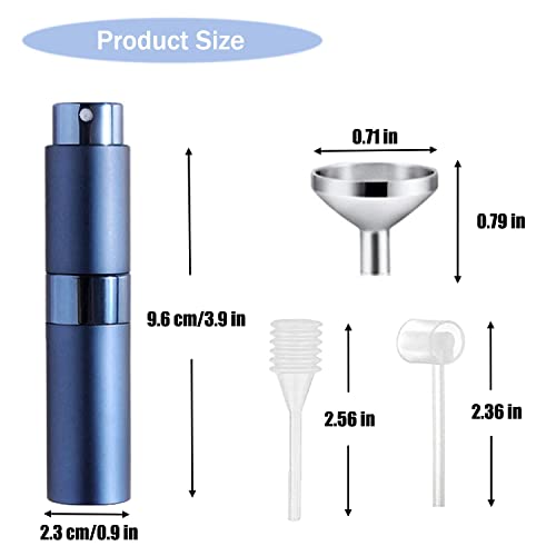 SONGQEE 8ml Perfume Atomiser Refillable Bottles, Mini Refillable Perfume Bottle Aftershave Spray Bottle, Upgraded Travel Perfume Atomizer, Portab