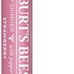 Burt's Bees 100% Natural Origin Moisturising Lip Shimmer, Strawberry, 1 Tube, 1 Count (Pack of 1)