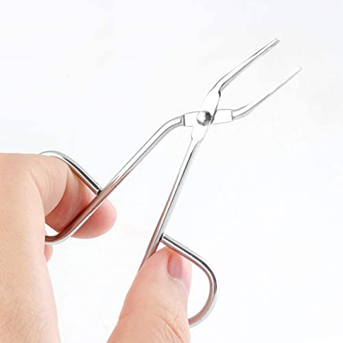 Professional Scissor Handle Eyebrow Tweezer Slant Tip Tweezer Flat Tip Tweezers Hair Plucker Pliers Beauty Tools for Women and Men, Straight Tip