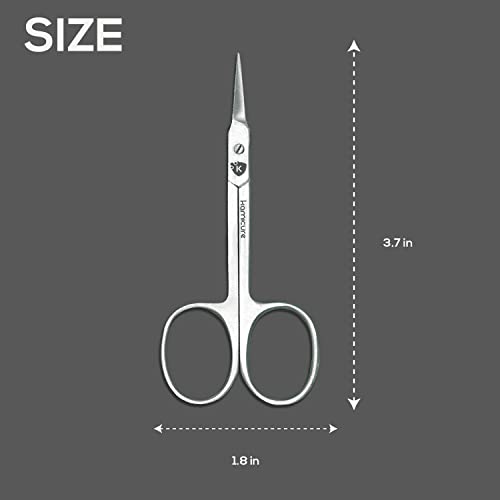 KAMICURE | Extra Fine Curved Cuticle Scissors for Men Women - Multi Purpose Small Manicure Scissors, Pedicure, Finger & Toe Nail Cuticle Scissors