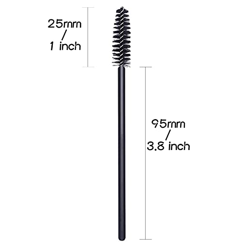 Disposable Eyelash Brush, 100 PCS Eyebrow Mascara Applicator Wands Makeup Brush Tool (Black)