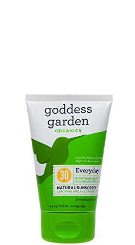 Goddess Garden Organics SPF 30 Everyday Natural Mineral Sunscreen Lotion for Sensitive Skin (3.4 oz. Tube) Reef Safe, Water Resistant, Vegan, Lea
