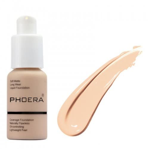 Glamza PHOERA Foundation Concealer Makeup Full Coverage Matte Brighten Long Lasting UK (104 BUFF BEIGE)