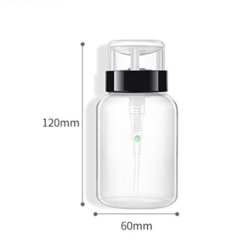 HEALLILY 2Pcs Nail Polish Remover Bottles Push Down Empty Lockable Pump Dispenser Bottle Plastic Press Bottle for Nail Polish Makeup Remover 200m