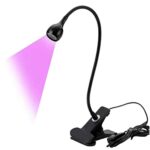 Layhou UV Lamp Nail Dryer, 3W UV Glue Curing Lamp, Ultraviolet Purple Glue Light, Ultraviolet UV Glue Lamp with Clip and Switch USB Input (Black)