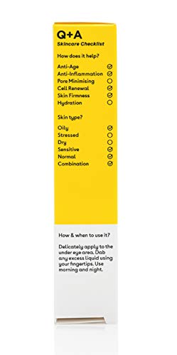 Q+A Caffeine Eye Serum. An eye serum to boost circulation and de-puff the under eye area. 15ml/0.5fl.oz