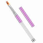 Nail Art Brush, Ombre Nail Brush with Rhinestone Handle Manicure Drill Drawing Nails Brush Pen for Gel Nails