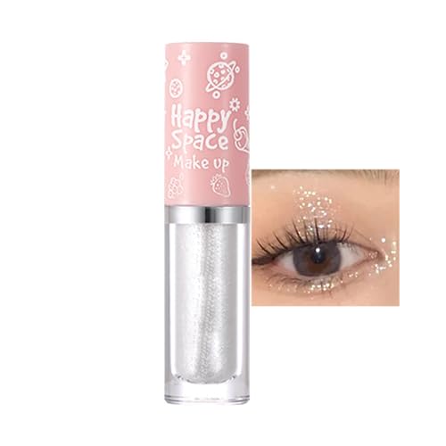 Glitter Eyeshadow - Shimmer White Cream Eyeshadow Stick - Diamond Liquid Blendable Sparkly Eye Make-up - Long Lasting Waterproof Highly Pigmented