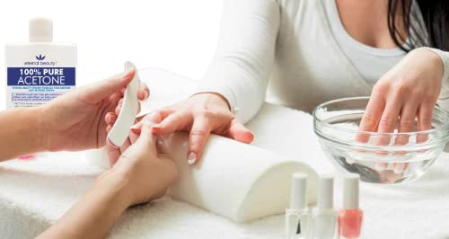 Acetone 100% Pure 100ml Gel Nail Polish Remover for UV/LED, Gel Soak Off, Removes All Types of Nail Polish, By Eternal Beauty