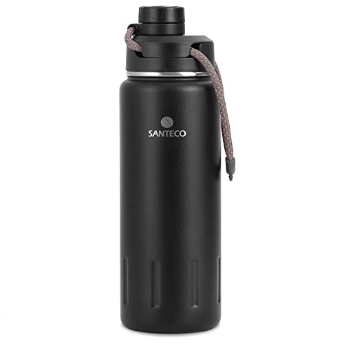 SANTECO Stainless Steel Insulated Drinking Bottle 710 ml I Leak-Proof Vacuum Flask I BPA-Free with Screw Cap Insulated Bottle for Sports, Running