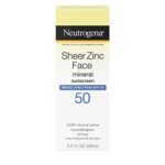 Neutrogena Sheer Zinc Face Dry-Touch Sunscreen Broad Spectrum SPF 50, 2 Fl. Oz.