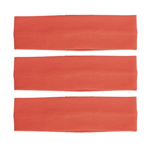 MapofBeauty 3 Pack Yoga Headbands Stretchy Cotton Head Band Hairwarp Sports Running Exercise Gym (Solid Color)