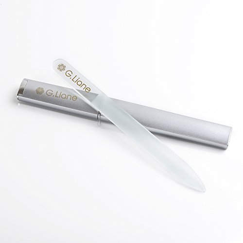 Crystal Glass Nail File - G.Liane Professional Double Sided Etched Glass Nail Files With Case For Shaping The Natural Nails And Artificial Nails