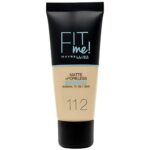 Maybelline Fit Me Foundation, Matte & Poreless, Full Coverage Blendable Normal to Oily Skin, 112 Soft Beige