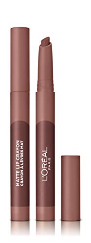 L'Oreal Paris Infallible Very Matte Lip Crayon Lipstick, Smudge Proof, Red Lipstick, 110 Caramel Rebel, 1 kg