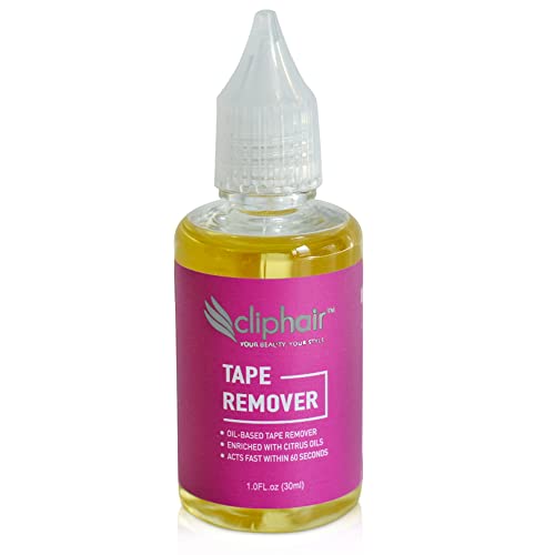 Cliphair Tape Hair Extensions Remover 30ml, Easy to Use Tape Remover Hair Extensions 1 FL oz, Citrus Oil Enriched Adhesive Tape Remover 30ml