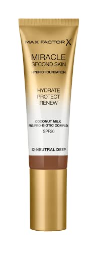 Max Factor Miracle Second Skin Hydrating Foundation, Light-Medium - 30 ml