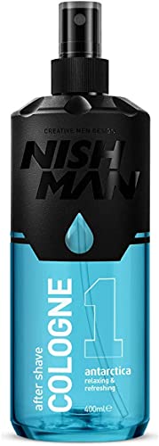 NISHMAN Aftershave Men, Mens Cologne, Antarctica 01 – Relaxing Refreshing Aftershaving Spray Lotion Kolonya for Men – Contains grapefruit mandari