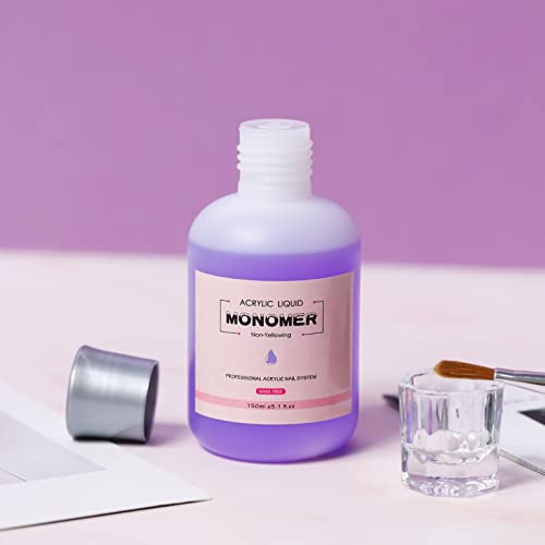 BNG Liquid Monomer For Acrylic Nail 150ML Professional Nail Acrylic Liquids For Acrylic Powder Nails Art Extension, MMA Free Monomer, Non-Yellowi