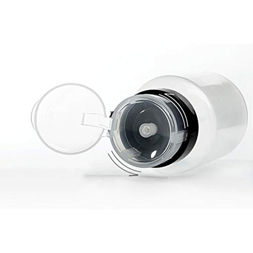 HEALLILY 2Pcs Nail Polish Remover Bottles Push Down Empty Lockable Pump Dispenser Bottle Plastic Press Bottle for Nail Polish Makeup Remover 200m