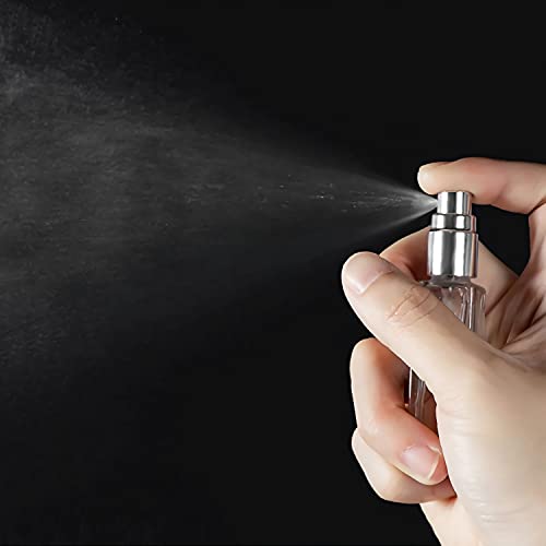 BasicPacking Pack of 6, Transparent 30 ml Portable Perfume Bottles Spray Perfume Atomizer Bottle with Gold Lids, Square Thickened Glass Perfume A