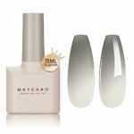 MAYCHAO Color Changing Gel Nail Polish Black to Light Grey Temperature Change Gel Polish Soak Off Nail Lamp Nail Art Manicure Salon DIY at Home