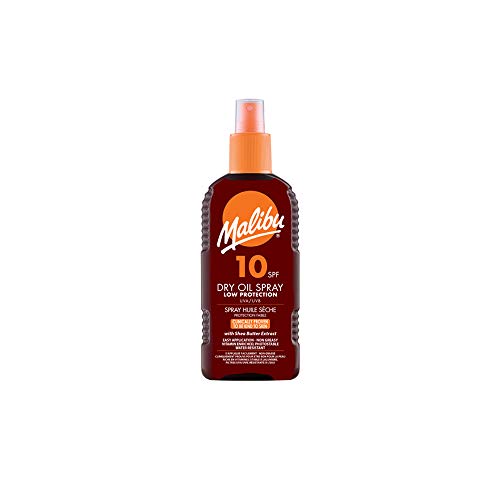 Malibu Dry Oil Spray, High Protection Sun Lotion Spray 200ml (SPF10)