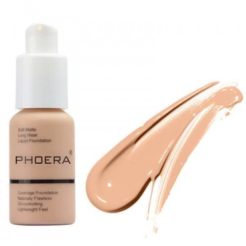 Glamza PHOERA Foundation Concealer Makeup Full Coverage Matte Brighten Long Lasting UK (104 BUFF BEIGE)