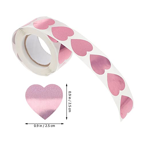 SOLUSTRE 500pcs Tanning Stickers Heart Stickers Tanning Sunbathing Stickers Tanning Heart Labels Body Tanning Heart Stickers, Pink, 1 Inch