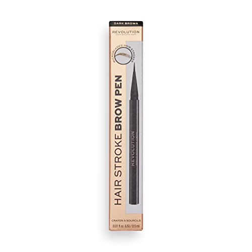 Makeup Revolution, Hair Stroke, Brow Pen, Dark Brown, 0.5ml
