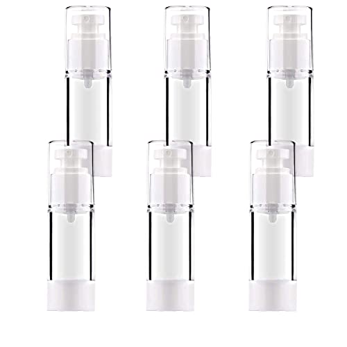 JamHooDirect 30ml Airless Pump Bottle Refillable Empty Clear Bottle Travel Containers/Vacuum Press Pump Bottles With Funnel and Label for Perfume
