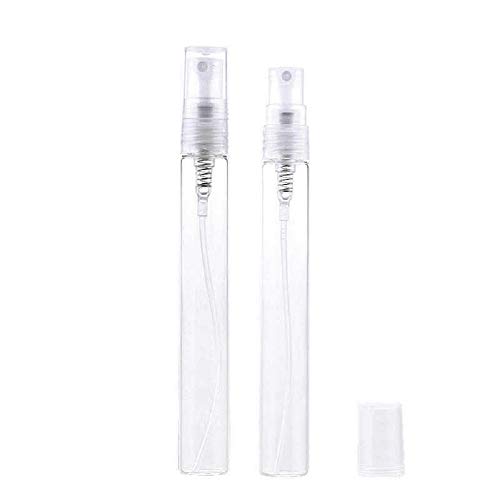 CMJ™ 2 x 10ml CLEAR Glass Spray Bottles Atomiser Travel Perfume Liquid Aftershave UK