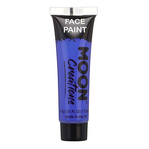 Moon Creations Face & Body Paint Tubes | White | 12ml | Ready to Use Face Paint | No Flake | Cruelty Free, Made in UK | Face Paint for Kids, Adul