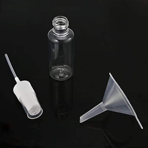MUKLEI 40 PCS 30 ml Clear Plastic Spray Bottles, Empty Fine Mist Bottles with Funnels and Labels, Travel Size Atomiser Bottle Refillable Containe