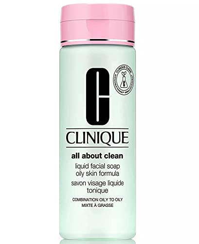 Clinique all about clean liquid facial soap oily skin formula , 200 ml ( Package may vary)