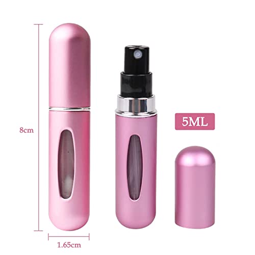 OBSGUMU 4PCS Perfume Atomiser Refillable, Mini Perfume Travel Bottle 5ML Spray Bottles, Portable for Perfume Aftershave Travel Holiday, Business
