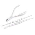 Cuticle Pusher, Cuticle Nipper & File - Professional Nail Cuticle Remover Cutter Clippers Tool for Gel Nail Art Fingernails Toenails - 3 Pieces M