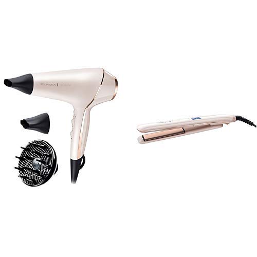 Remington Proluxe Ionic Hairdryer with Styling Shot and Intelligent OPTIHeat Control Settings, 2400 W, Rose Gold - AC9140