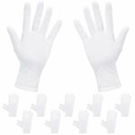 Rovtop 10 Pairs Cotton White Gloves, 9.8 inches,Used to inspect Jewelry, Dry Hand moisturizer & Daily Work and More