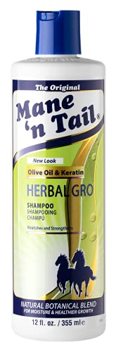Mane ‘n Tail Herbal Gro Shampoo 355 ml (Pack of 1) – Olive Oil Complex – Natural Herbs – Prevents Breakage, Frizz, and Split ends, Safe for treat