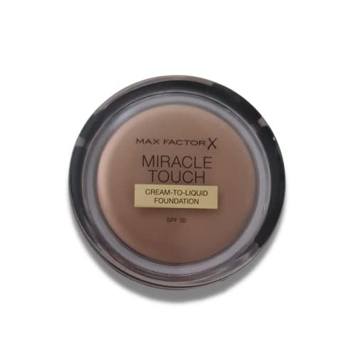 Max Factor Miracle Touch Foundation, New and Improved Formula, SPF 30 and Hyaluronic Acid, 80 Bronze