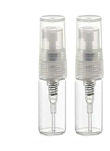 CMJ™ 2 x 3ml CLEAR Glass Spray Bottles Atomiser Travel Perfume Liquid Sample Atomizer UK SELLER