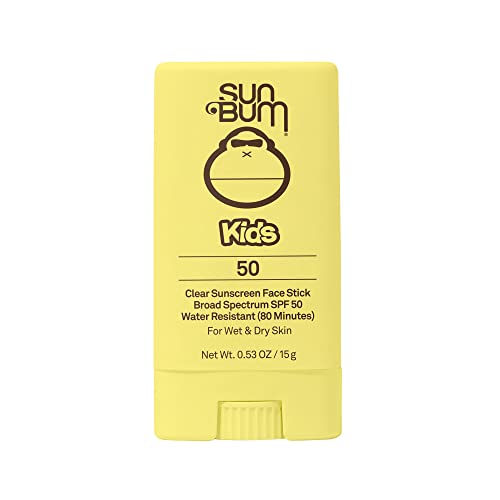 Sun Bum Kids SPF 50 Clear Sunscreen Face Stick | Wet or Dry Application | Hawaii 104 Reef Act Compliant (Octinoxate & Oxybenzone Free) Broad Spec